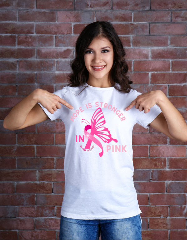 Hope is Stronger in Pink T-Shirt - Image 4